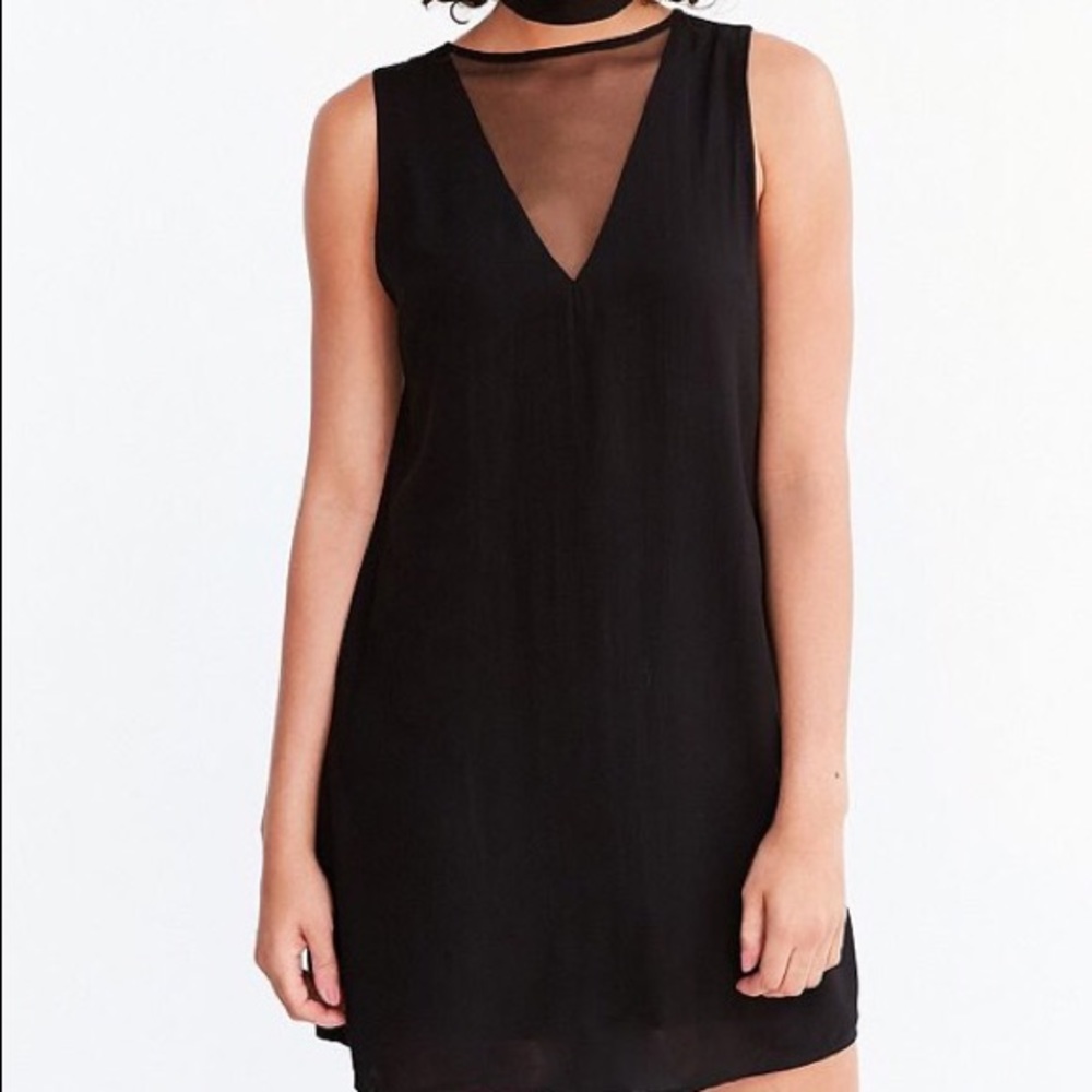 Urban Outfitters Black Mesh Shift Mini Dress